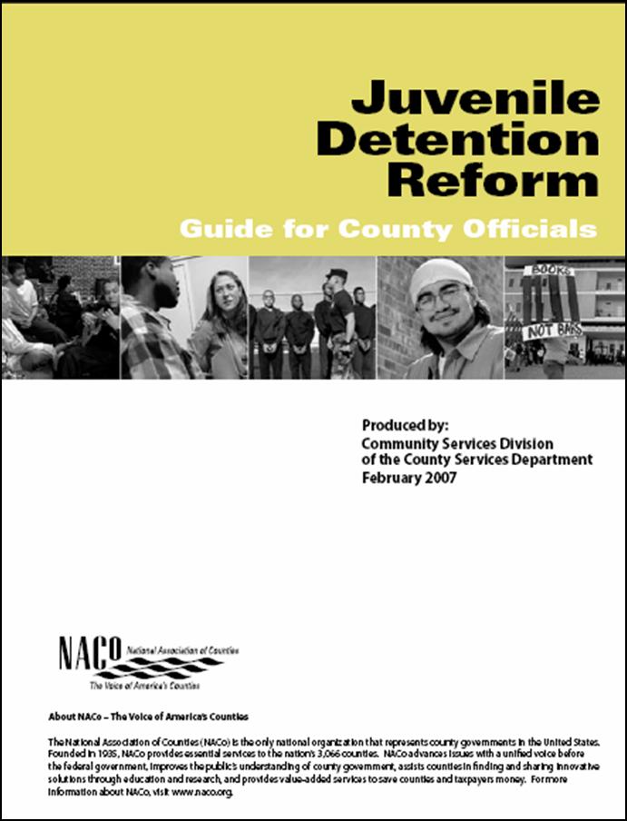 Report Cover - Juvneile Detention Reform Guide for Counties